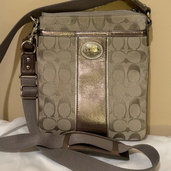Coach Gray & Silver Crossbody Purse - Picture 1 of 3